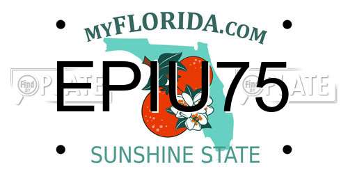 EPIU75 Florida License Plate