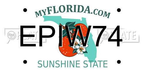 EPIW74 Florida License Plate