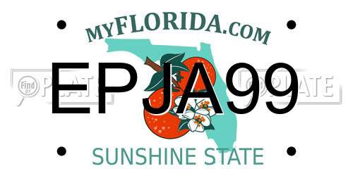 EPJA99 Florida License Plate