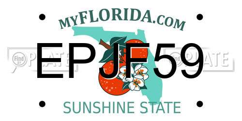 EPJF59 Florida License Plate