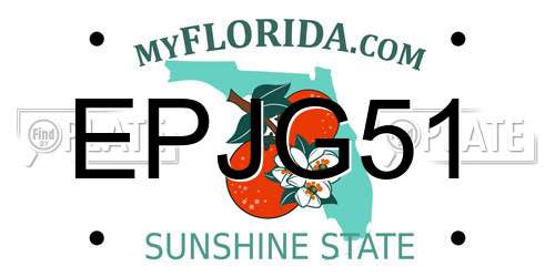 EPJG51 Florida License Plate