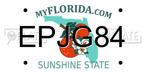 EPJG84 Florida License Plate