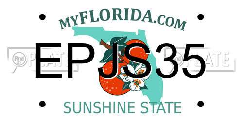 EPJS35 Florida License Plate