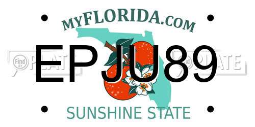 EPJU89 Florida License Plate