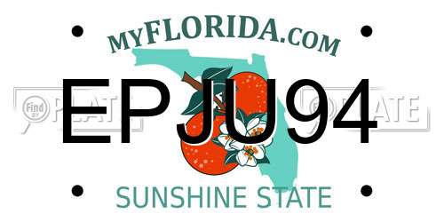 EPJU94 Florida License Plate