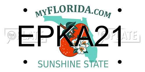 EPKA21 Florida License Plate