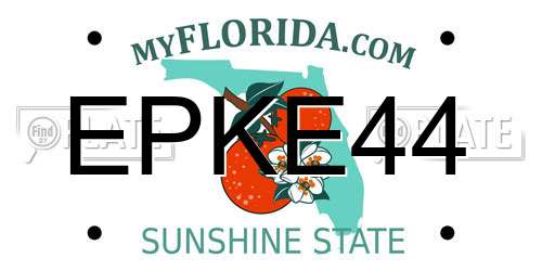 EPKE44 Florida License Plate