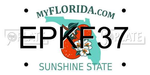 EPKF37 Florida License Plate