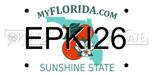 EPKI26 Florida License Plate