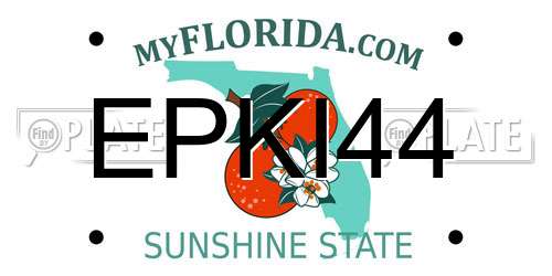 EPKI44 Florida License Plate