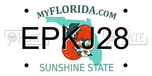 EPKJ28 Florida License Plate