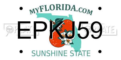 EPKJ59 Florida License Plate