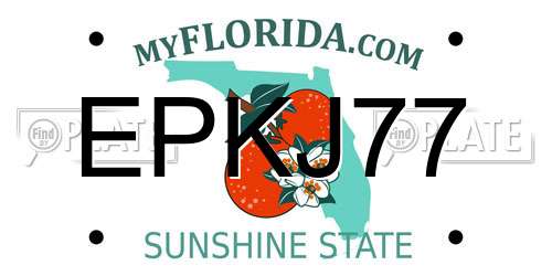 EPKJ77 Florida License Plate