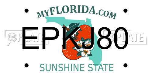 EPKJ80 Florida License Plate