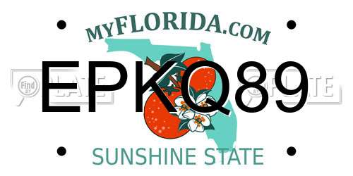 EPKQ89 Florida License Plate
