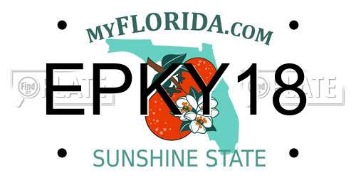 EPKY18 Florida License Plate