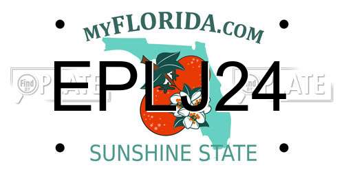 EPLJ24 Florida License Plate