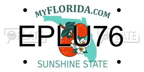 EPLU76 Florida License Plate