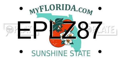 EPLZ87 Florida License Plate