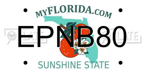 EPNB80 Florida License Plate