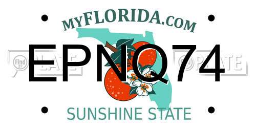 EPNQ74 Florida License Plate