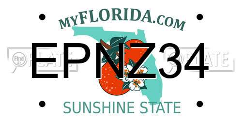 EPNZ34 Florida License Plate