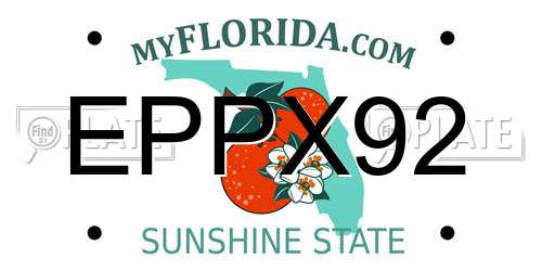 EPPX92 Florida License Plate