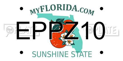 EPPZ10 Florida License Plate