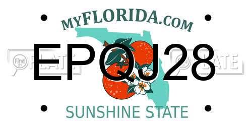 EPQJ28 Florida License Plate