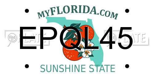 EPQL45 Florida License Plate