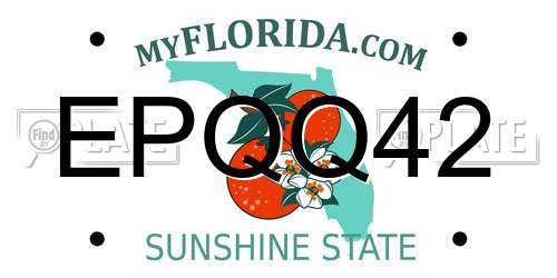 EPQQ42 Florida License Plate