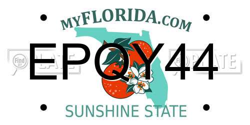 EPQY44 Florida License Plate