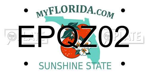 EPQZ02 Florida License Plate