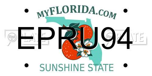 EPRU94 Florida License Plate