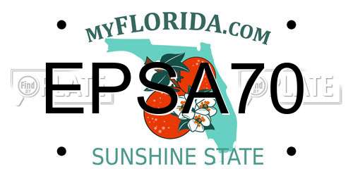 EPSA70 Florida License Plate