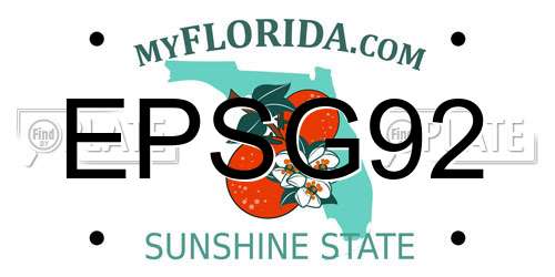 EPSG92 Florida License Plate