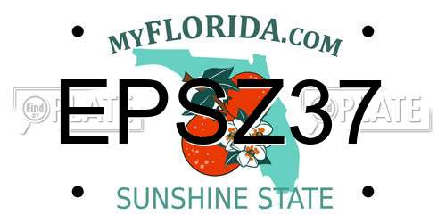 EPSZ37 Florida License Plate