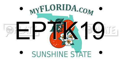 EPTK19 Florida License Plate