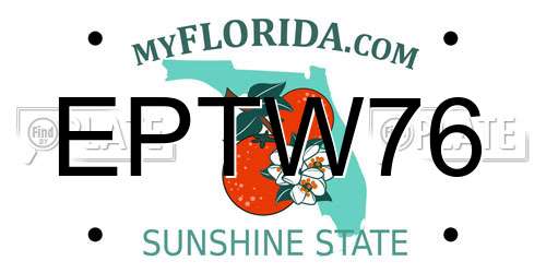 EPTW76 Florida License Plate