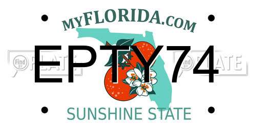 EPTY74 Florida License Plate