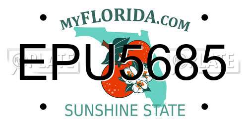 EPU5685 Florida License Plate