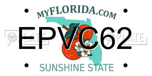 EPVC62 Florida License Plate