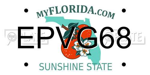 EPVG68 Florida License Plate