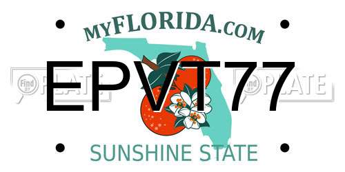 EPVT77 Florida License Plate