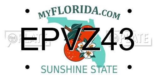 EPVZ43 Florida License Plate