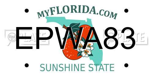 EPWA83 Florida License Plate