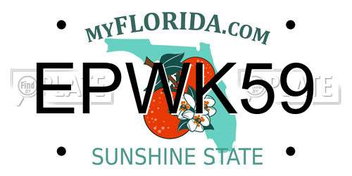 EPWK59 Florida License Plate