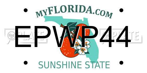 EPWP44 Florida License Plate