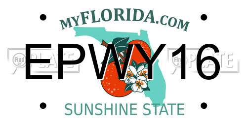EPWY16 Florida License Plate
