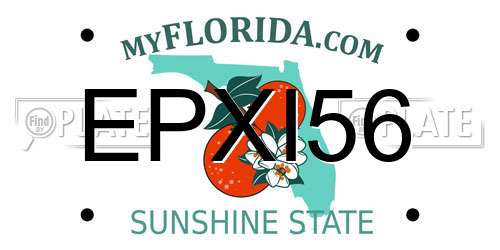 EPXI56 Florida License Plate